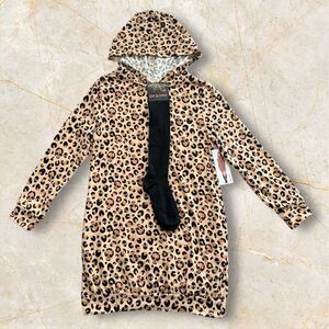 ShoSho Leopard Print Skull Accent Halloween Hooded Onesie Loungewear Size Large